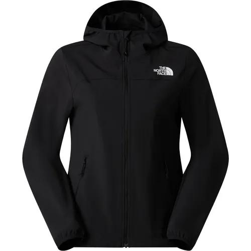 THE NORTH FACE W NIMBLE HOODIE 2 Damen Softshelljacke, Gr. S, tnf schwarz - Sportliche Softshelljacke für Damen von The North Face, aus hochelastischem Material und WindWallTM-Gewebe für optimale Bewegungsfreiheit und Schutz vor Wind. Ideal für aktive Freizeit.