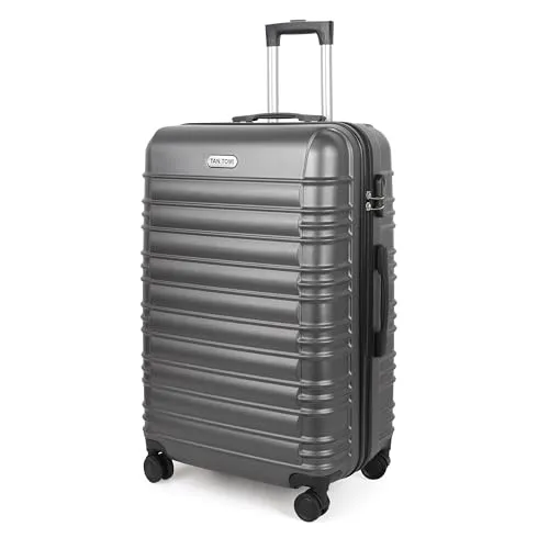 MoFut Koffer Groß, Hartschalenkoffer aus ABS, Trolley, Reisekoffer mit 4 drehbaren Rollen (360°), 3-stelliges Zahlenschloss und Aluminium-Teleskopgriff (XL – 95L, Dunkelgrau)