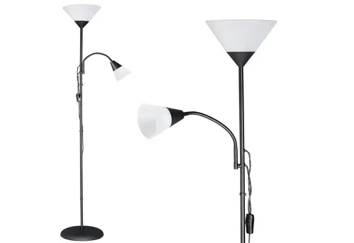 Monzana Stehlampe schwarz mit Leselampe