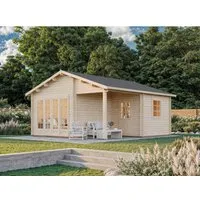 Gartenhaus Holz IRENE 530x570cm – 44mm Wände für Stabilität - Gartenhäuser, Geräteschuppen & Carports – Robustes Holzhaus mit 44mm Wandstärke, ideal für Gartenliebhaber, die Qualität und Langlebigkeit schätzen.