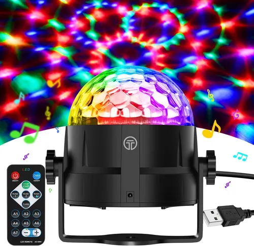 Gobikey Discokugel, 360° Rotierende Musik Activated Discolicht LED Party Lampe