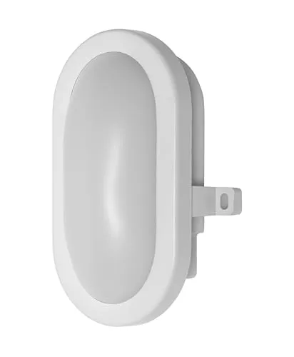 Osram LED Wandleuchte 6W Bulkhead, 4000K, 420 lm, IP54, IK06, stoßfest, weißes Polycarbonat-Gehäuse, Abstrahlwinkel 120°, für Keller und Garagen