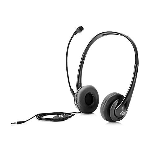 HP Stereo-Headset T1A66AA - 3,5 mm Anschluss, schlankes Design mit Rauschunterdrückung für klare Online-Kommunikation
