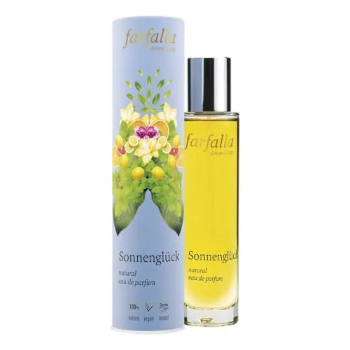 Farfalla Eau de Parfum Sonnenglück - Damenduft mit 100% natürlichen ätherischen Ölen, sommerlich-spritzig und vegan. Erlebe die Essenz des Sommers in jedem Sprühstoß – perfekt für unvergessliche Momente.