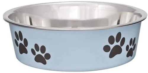 Loving Pets Bella Hundenäpfe aus Edelstahl, auslaufsicherer Futternapf, Katzennapf, Welpenzubehör und Haustierbedarf, ideal für Zuhause und Reisen (Klein, 4,5–9 kg, hellblau (Murano Blue))