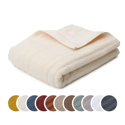 liebling Duschtuch Luxus Bio Baumwolle, Serie Marseille, 770 gr. / m², 70 x 140 cm, Ökotex, 60 Grad, saugstark, schnelltrocknend, Farbe: Creme