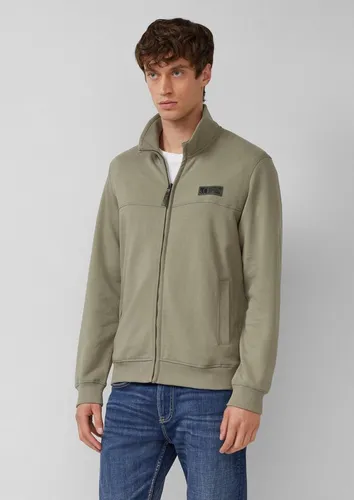 s.Oliver Sweatjacke Sweatshirt Jacke Sweatjacke aus Baumwollmix mit Stehkragen
