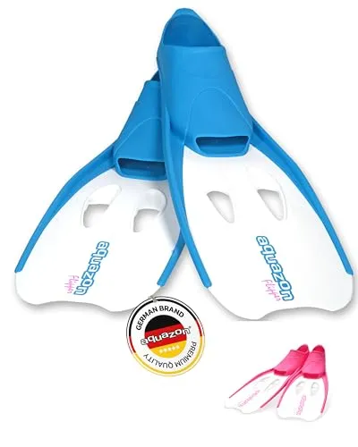 Aquazon Flossen für Kinder und Damen 34-35 Blau - Flossen für Schnorcheln und Schwimmen, mit hochelastischem Fußteil aus THERMORUBBER für optimalen Komfort und einfache Handhabung. Robust, langlebig und ideal für die ganze Familie.