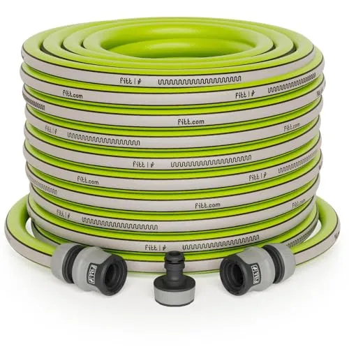 FITT Kiuma 30m Gartenschlauch - Leichter und flexibler Gartenschlauch, ideal für intensive Nutzung. Dank NTS PLUS-Technologie dreht er sich nicht und garantiert perfekten Wasserfluss. Langlebig und umweltfreundlich, perfekt für Gartenbewässerung und Reinigungsarbeiten.