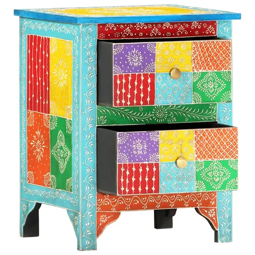 furnicato Nachttisch Handbemalt 40x30x50 cm aus Massivholz