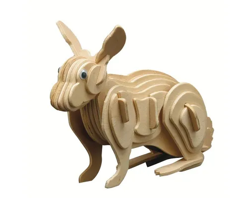 Pebaro 3D-Puzzle Holzbausatz Hase, 858/3, 43 Puzzleteile