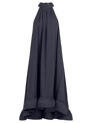 APART Chiffonkleid mit Volantsaum, Nachtblau, 40