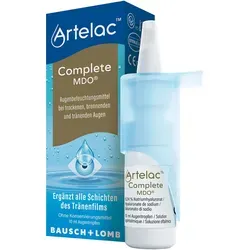 Artelac Complete MDO Augentropfen 10 ML - Intensive Befeuchtung für trockene Augen mit innovativem Pumpmechanismus. Die milchige Lösung ist puffer- und konservierungsmittelfrei und sorgt für eine einfache und sichere Anwendung.