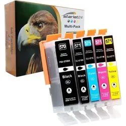 5x D&C Druckerpatronen XL kompatibel mit Canon PGI-570 CLI-571 für Pixma MG/TS Serie: MG5700, MG6800, MG7750, TS5050, TS6050, TS8050, TS9050, TS9055