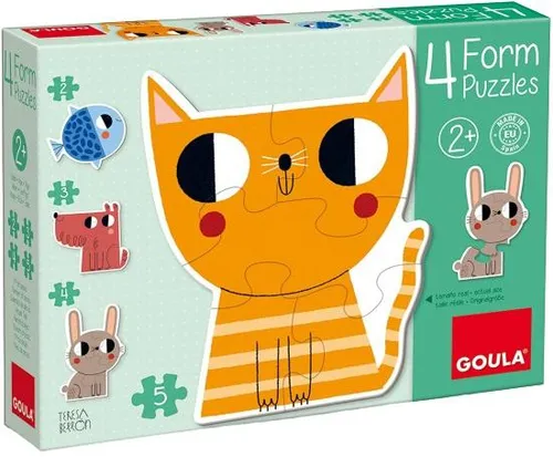 Goula 53174 4 Progressive Puzzles - Mehrfarbig, fördert handwerkliches Geschick und Auge-Hand-Koordination für Kleinkinder ab 2 Jahren