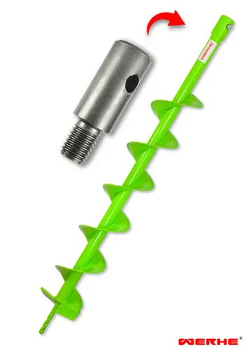 WERHE Erdbohrer für bohrmaschine mit M14 adapter ⌀100 mm, 80cm länge