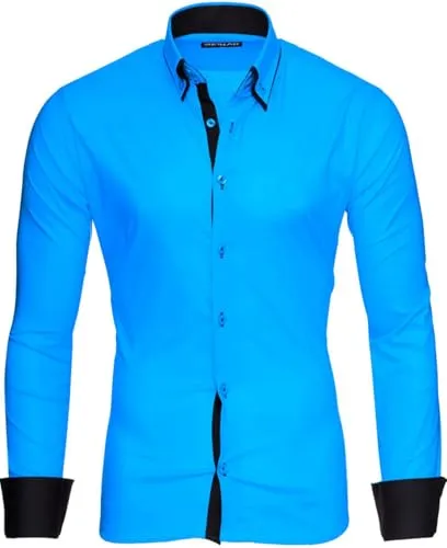 Reslad Herren Hemden RS-7050 - Bügelfreies Slim Fit Freizeithemd - Herrenhemden in Slim Fit mit bügelfreiem Design, ideal für Büro und Freizeit, in trendigen Farben erhältlich.