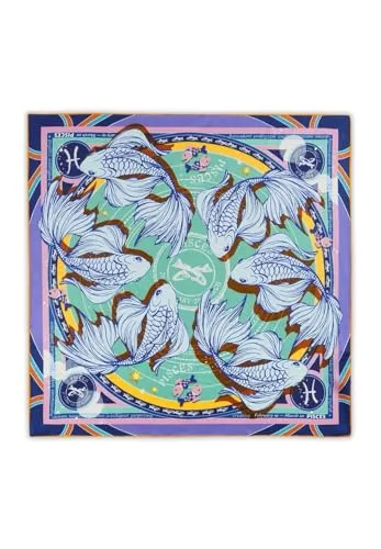 Codello Seidentuch Sternzeichen Fische in Türkis in türkis von CODELLO