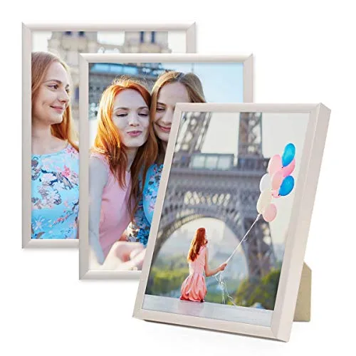 PHOTOLINI Bilderrahmen 3er Set Aluminium Modern - Stabiles Aluminium-Bilderrahmen-Set für kreative Wandgestaltungen. Ideal für individuelle Bilderwände und kreative Arrangements, die Ihrem Zuhause einen besonderen Charakter verleihen.