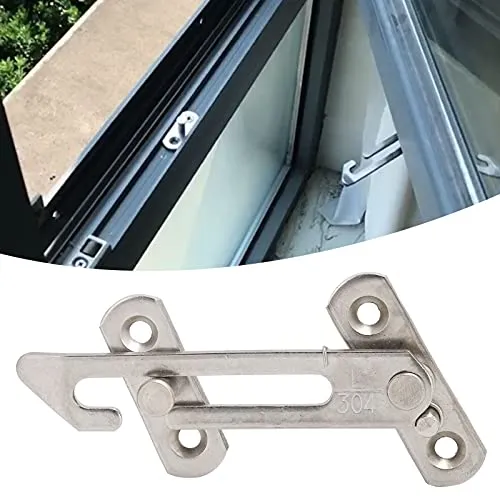 Fensterbegrenzer, Edelstahl-Flügelfensterstopper, Schiebefenster-Kindersicherungsverschluss, für Fenster und Türen Kindersicherung