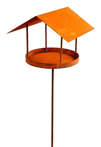Manufaktur Lichtbogen Rost Vogelfutterhaus am Stab von Manufaktur Lichtbogen