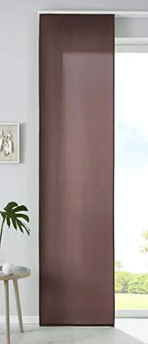 1er Set Schiebegardine Flächenvorhang Mikrofaser Vorhang Gardine Raumteiler HxB 245x60 cm Braun Matt Paneelwagen Beschwerungsstange, 85600N