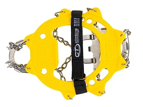 Climbing Technology Ice Traction Plus Gelb 35-37 - Rutschfeste Steigeisen - Steigeisen für sicheres Gehen auf Eis und Schnee. Mit elastischem Befestigungssystem, rostfreien Edelstahlspikes und ideal für Winterwanderungen in hügeligem Gelände.