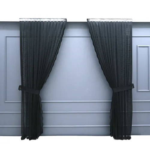 Hochwertige schwarze Vorhänge 2er Set, Falten Tül in schwarz von Gardinen by Justyna