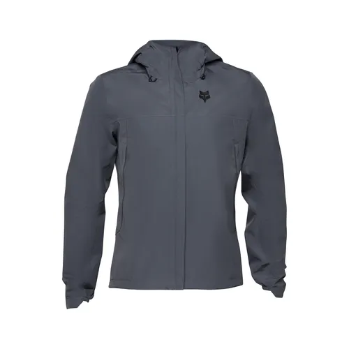 FOX Racing Ranger 2.5L Water Jacket - Fahrradjacke Gr L blau - Wasserdichte Radjacke in Blau, Größe L; winddicht mit Kapuze, ideal für Mountainbike und Wandern; DWR-imprägniertes Material und getapte Nähte für besten Wetterschutz.