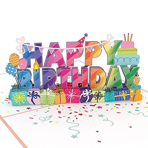 papercrush® Pop-Up Karte Geburtstag „Happy Birthday“ - 3D Geburtstagskarte, Geldgeschenk für Kinder, Teenager, Frauen & Männer - Popup Glückwunschkarte zum Kindergeburtstag für Mädchen & Jungen