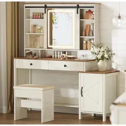 VASAGLE Schminktisch mit Hocker im Landhausstil von VASAGLE