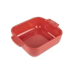 Peugeot Auflaufform APPOLIA Keramik quadratisch, 18 x 18 x 5,1 cm 61173 , Farbe: rot
