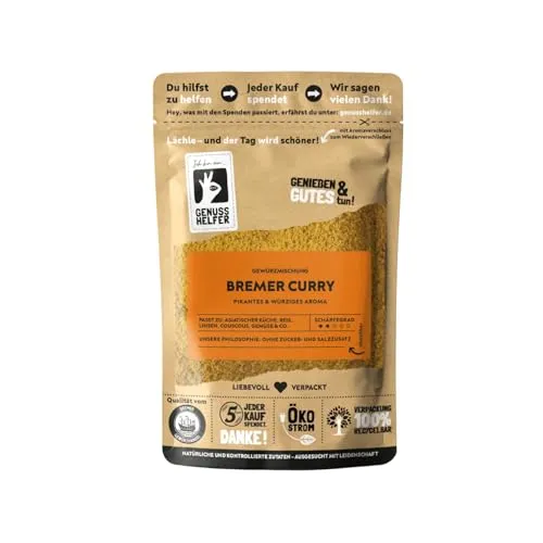 Bremer Gewürzhandel Bremer Curry, pikant, originales Rezept, aromatische Würze zum Kochen, perfekt für Soßen und Dips, 10 x 100g