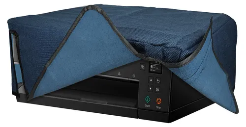 kwmobile Drucker Schützhülle kompatibel mit Canon Pixma TS6350 Hülle - Printer Cover aus Leinen - Staubschutzhülle für Drucker - Blaugrau