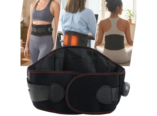 Beheizbarer Rücken-Wärmegürtel mit Massagefunktion, kabellos, 5 Heizstufen, 152 cm