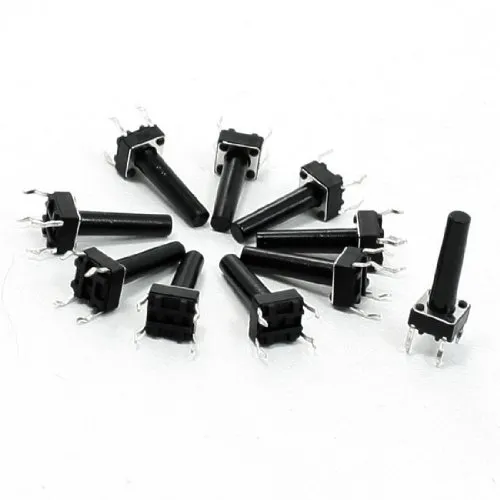 sourcing map 10 Stk 6x6x17mm 4 poligen DIP PCB momentanen taktile Taster Taktschalter