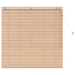 Rollo Jalousie Eichenoptik 130 x 130 cm aus Paulownia-Holz - Verleihe deinem Raum mit dieser stabilen Paulownia-Holzjalousie einen rustikalen Charme. Sie bietet flexible Lichtregulierung und Privatsphäre, während die einfache Montage und das leichte Material die Handhabung erleichtern.