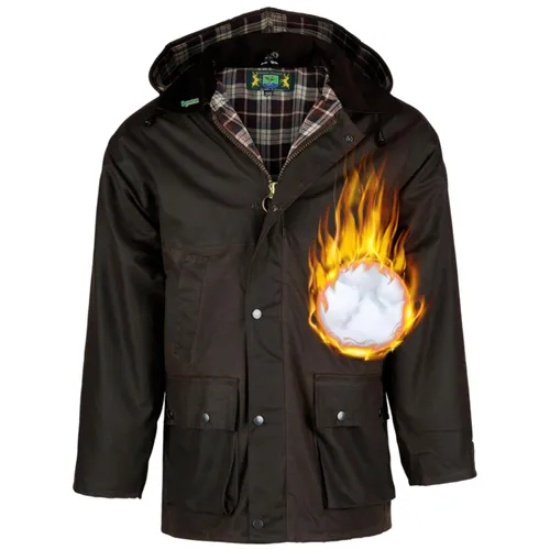 ROMNEYS Wachsjacke Country mit warmer Wattierung, wind- und wasserfest, braun, 4XL