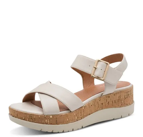 Tamaris Damen Sandaletten in Ivory, Größe 37 EU - Bequeme und flache Sandaletten für den Sommer. Ideal für Freizeit und Strand, mit einem stylischen Design und hochwertigem Obermaterial aus Synthetik.