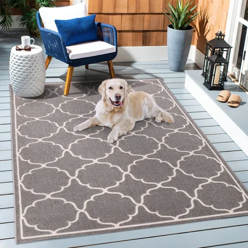 Sanat Teppich Berlin - Robuster Outdoor-Teppich in Grau - Teppich für Innen- und Außenbereich, 80 cm x 200 cm, pflegeleicht, schmutz- und wasserabweisend, ideal für Eingangsbereiche und strapazierfähig.