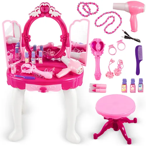 Kinderplay Rosa Schminktisch mit Zauberstäbchen