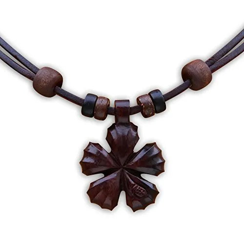 HANA LIMA Blumenkette Surferkette Damenkette Lederkette Surferhalskette Surfschmuck