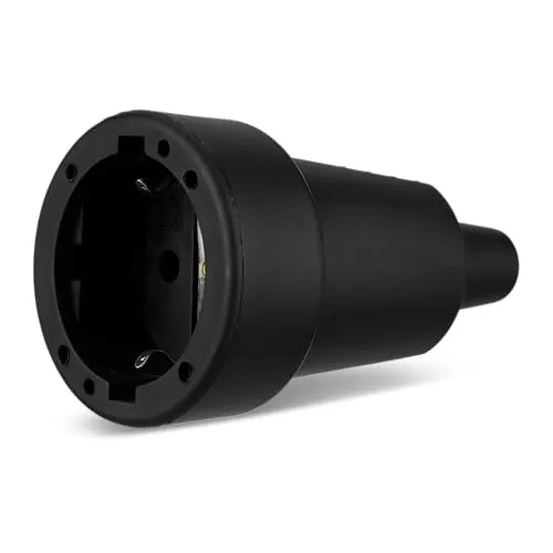 REV Schutzkontaktkupplung - Gummi-Kupplung für Verlängerungskabel, 230V/16A, 3680W, schwarz
