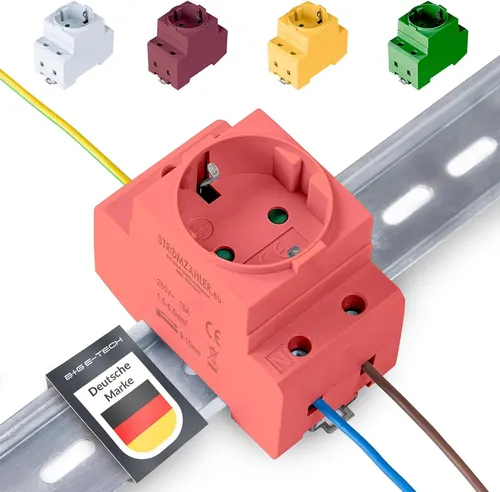 Einbau Schuko Steckdose für Hutschiene / Zählerschrank, Einbausteckdose 