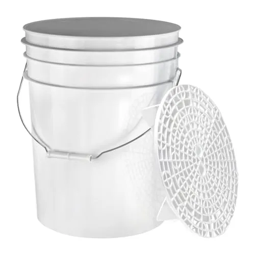 BenBow - Wascheimer 20 Liter mit Schmutzsieb - weiß - ideal für Auto Handwäsche - langlebig und vielseitig einsetzbar - Waschanlage - perfekt zum Sauberhalten - Autowäsche von Hand