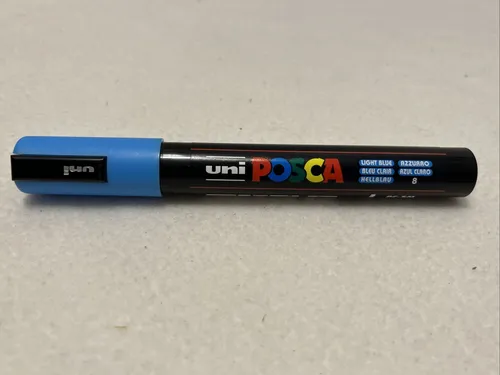 P002 Uni Posca / Mitsubishi - PC-5M Acryl-Farbmarker, 1.8-2.5mm - Hellblau - Neu