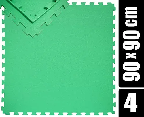 eyepower Bodenschutzmatte 90x90 cm - 4er Set - Sportmatten für Fitness oder Poolunterlage: 1,2 cm dicke, rutschfeste EVA-Schaumstoffmatten bieten perfekten Schutz und Dämpfung für Indoor- und Outdoor-Aktivitäten.