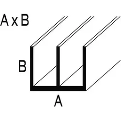 Aluminium Doppel-U-Profil 1mm Stärke