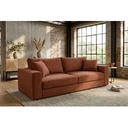 KAWOLA Sofa AMINA 3-Sitzer Stoff cognac von KAWOLA