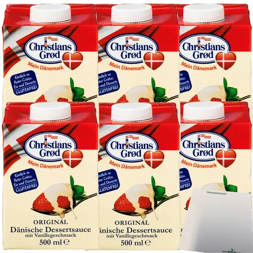 Chr.Grod Dänische Dessert-Sauce mit Vanillegeschmack 6x500ml Pack usy Block